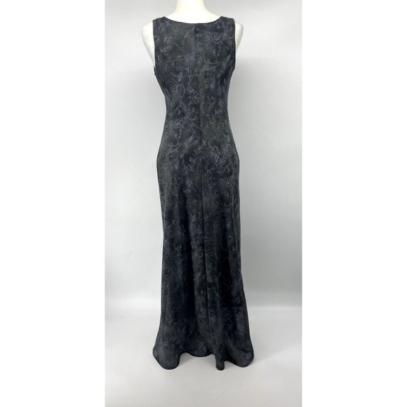 Gray and Purple Floral Maxi Dress Size 7/8 - Picture 3 of 4